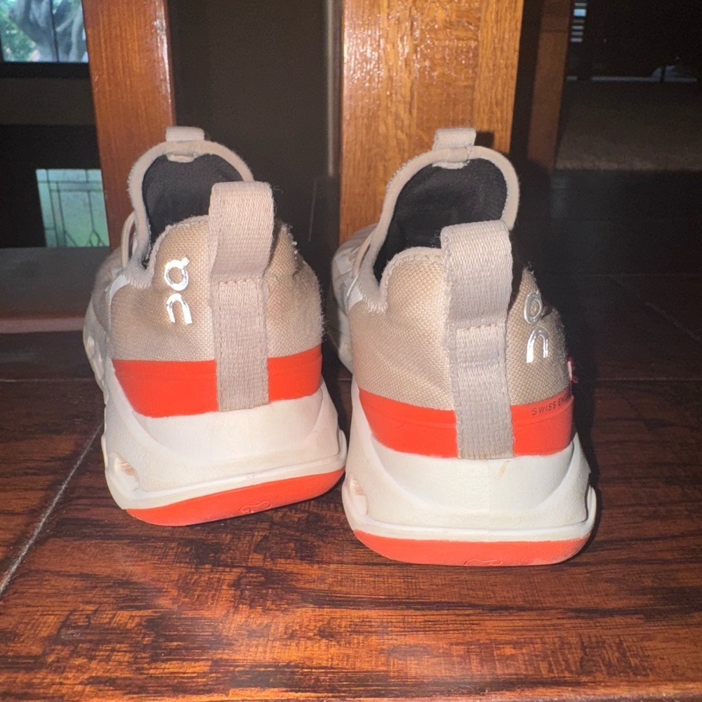 On Running Kids Tan and Orange Sneakers - Picture 5 of 7